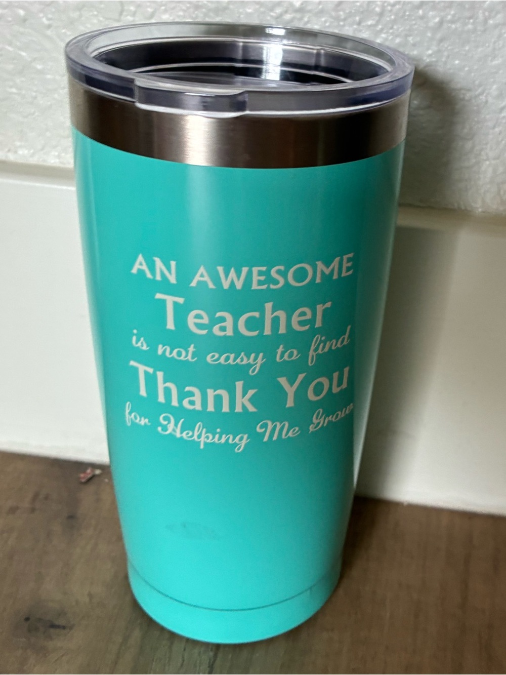 Turquoise Teacher Appreciation Travel Tumbler - Insulated Gift